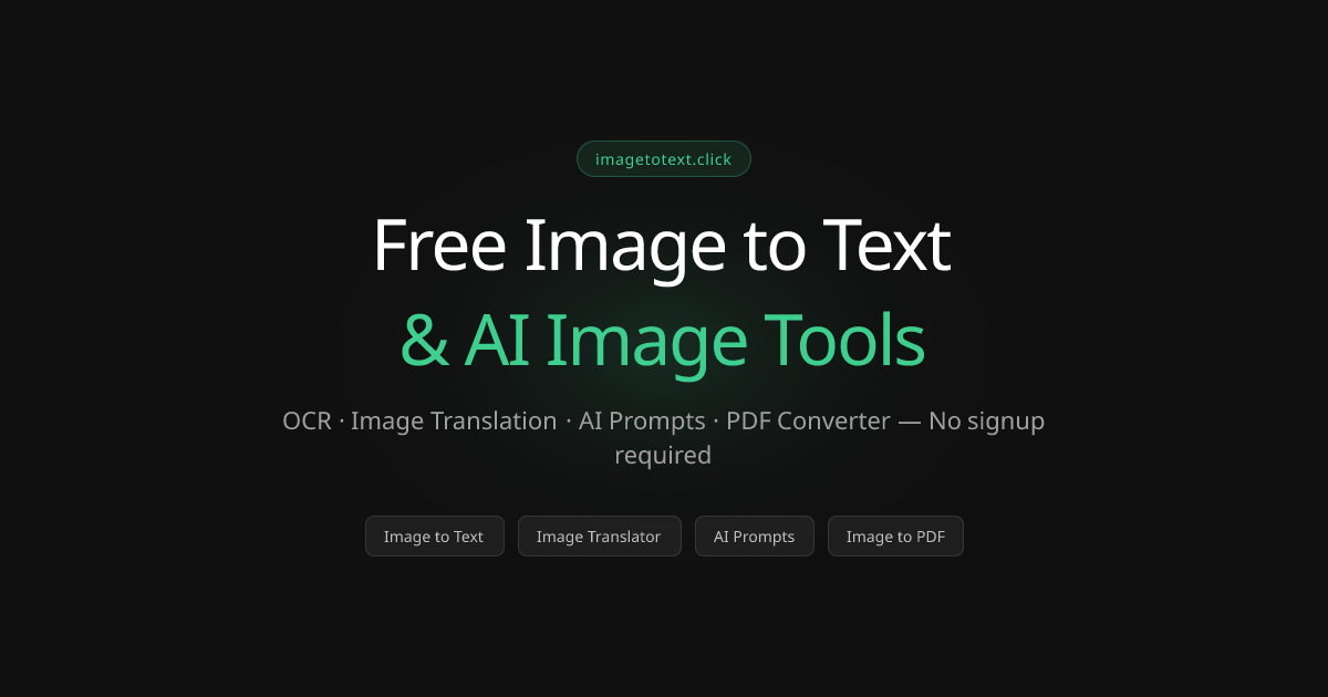 Free Image to Text Converter — OCR & AI Tools